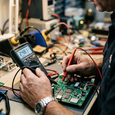 Electrician fault-finding in a Framesby home, Port Elizabeth