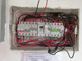 Before: old DB board with tangled wiring
