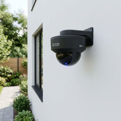 Security camera installed with proper wiring and power supply weatherproofing